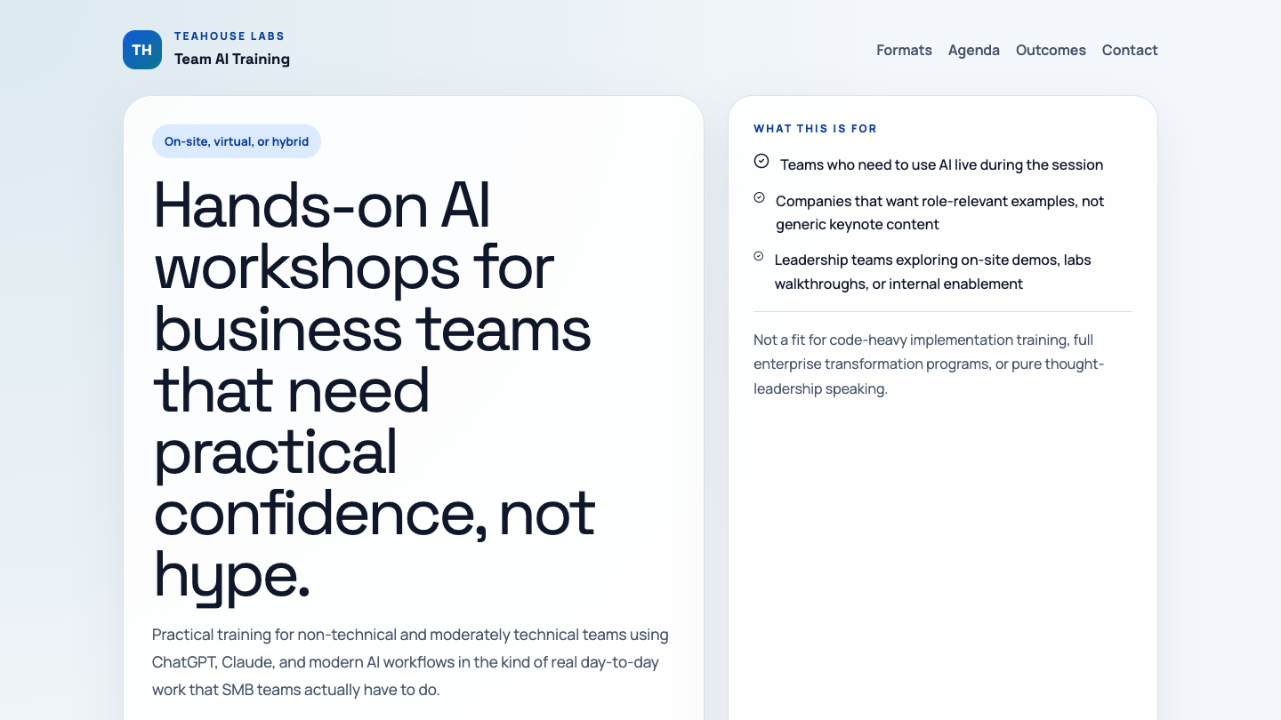 Team AI Training preview